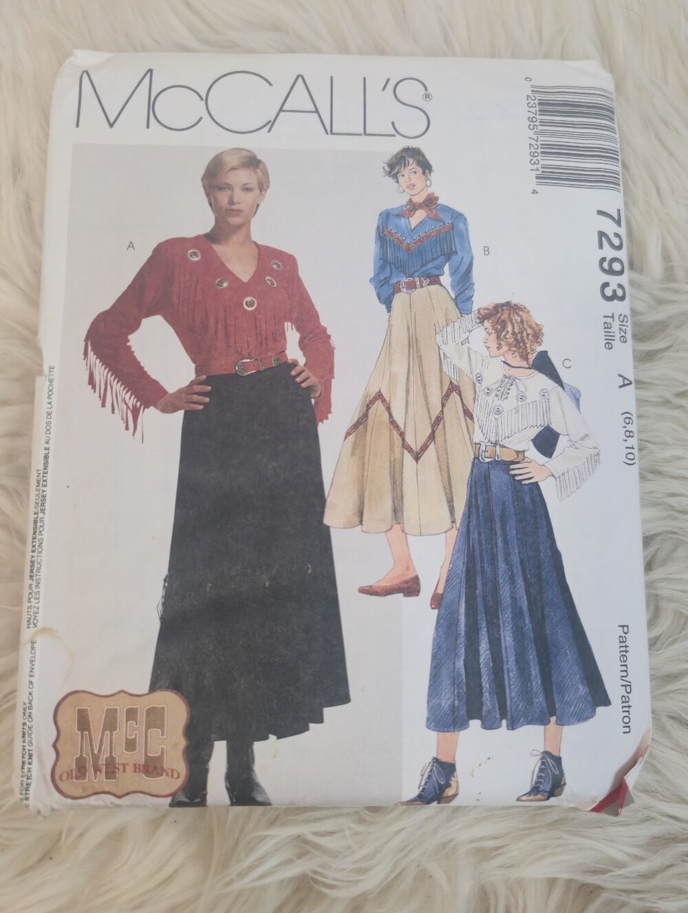 McCall's Vintage McC Old West Brand Top & Skirt Sewing Pattern 7293